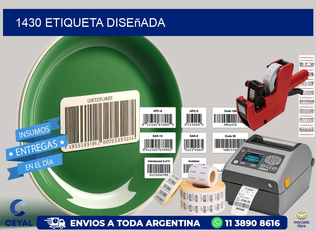1430 etiqueta diseñada