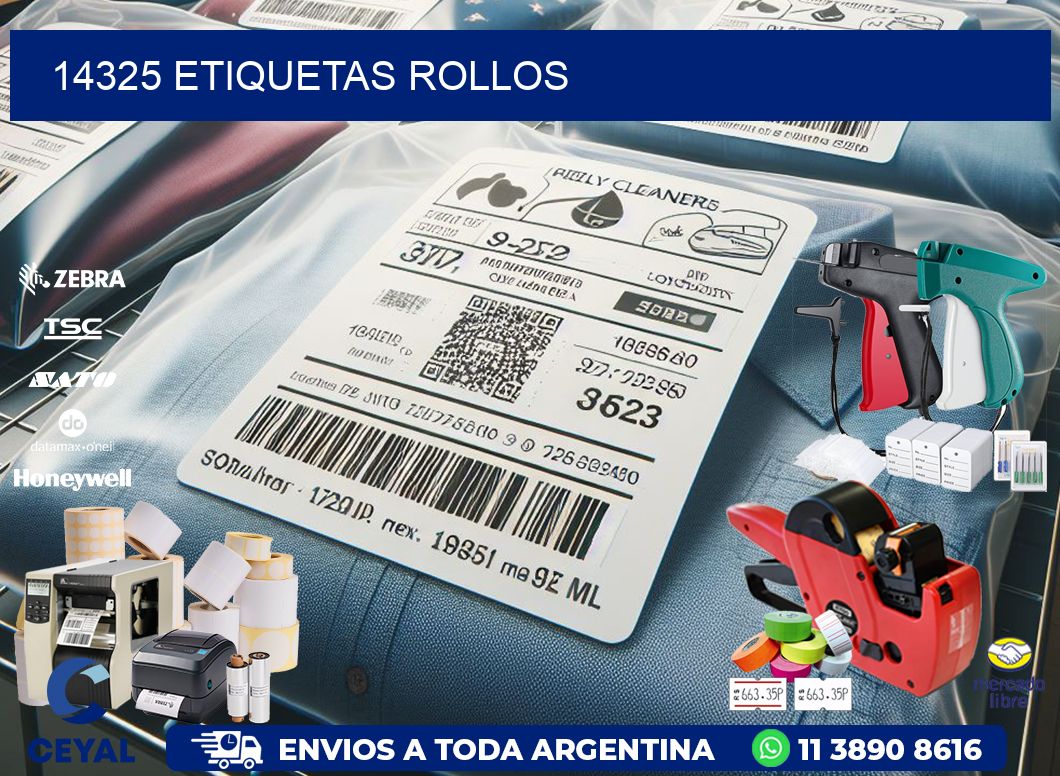 14325 etiquetas rollos