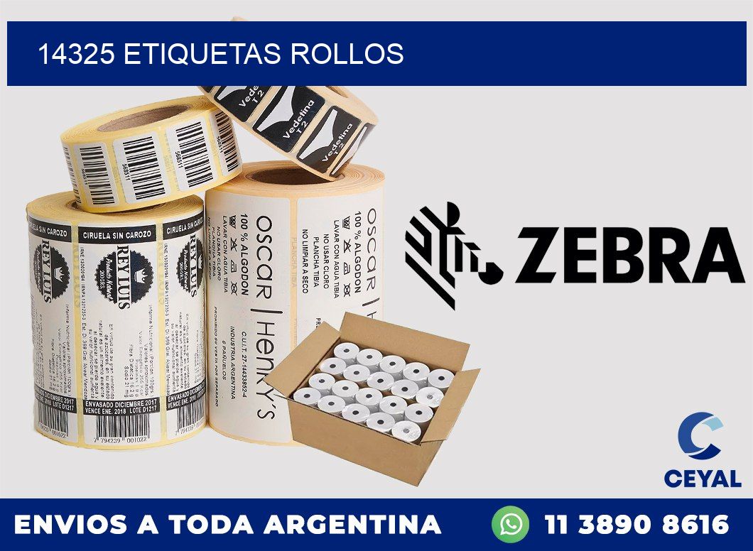 14325 etiquetas rollos