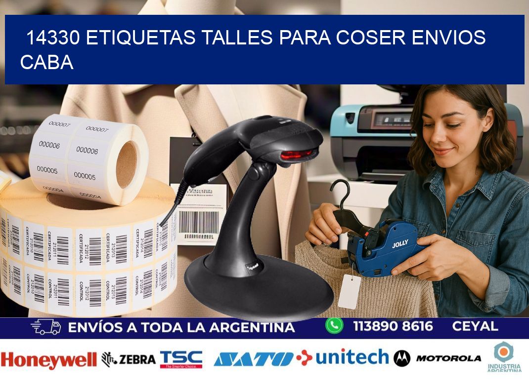 14330 ETIQUETAS TALLES PARA COSER ENVIOS CABA