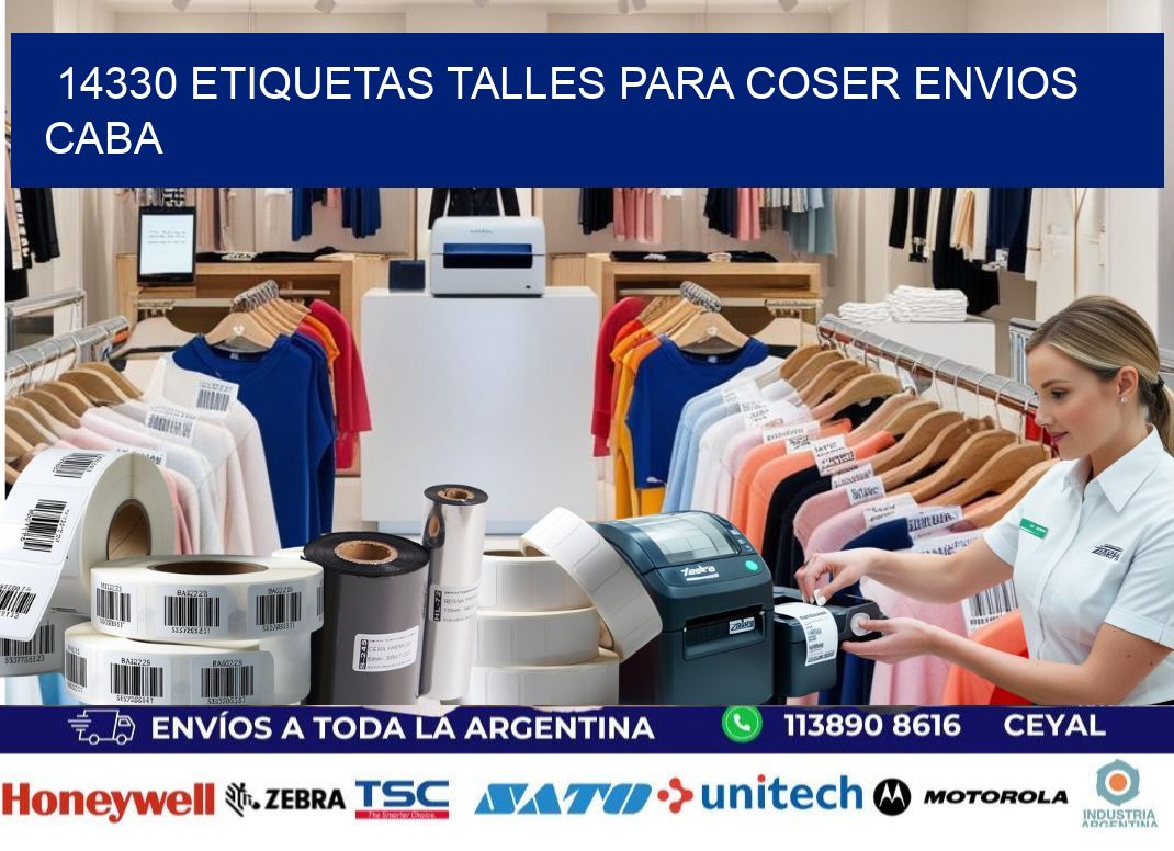 14330 ETIQUETAS TALLES PARA COSER ENVIOS CABA