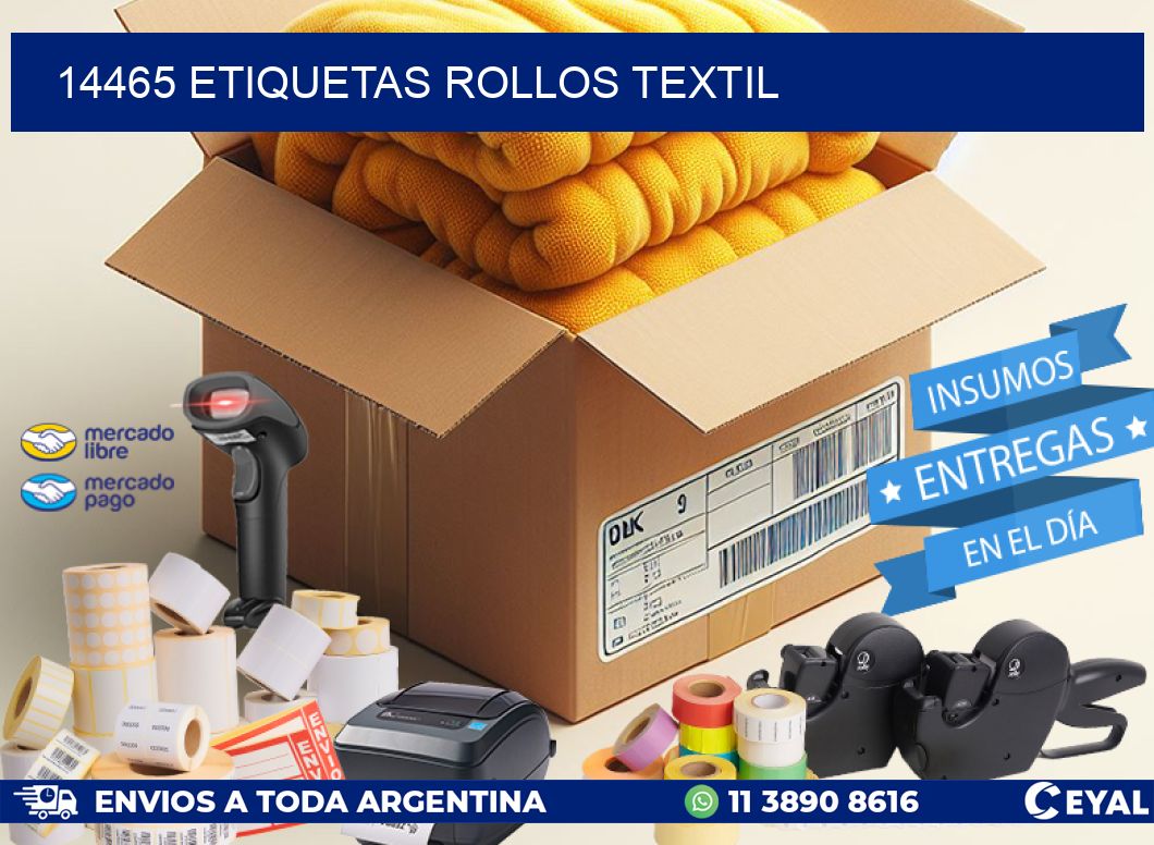 14465 etiquetas rollos TEXTIL