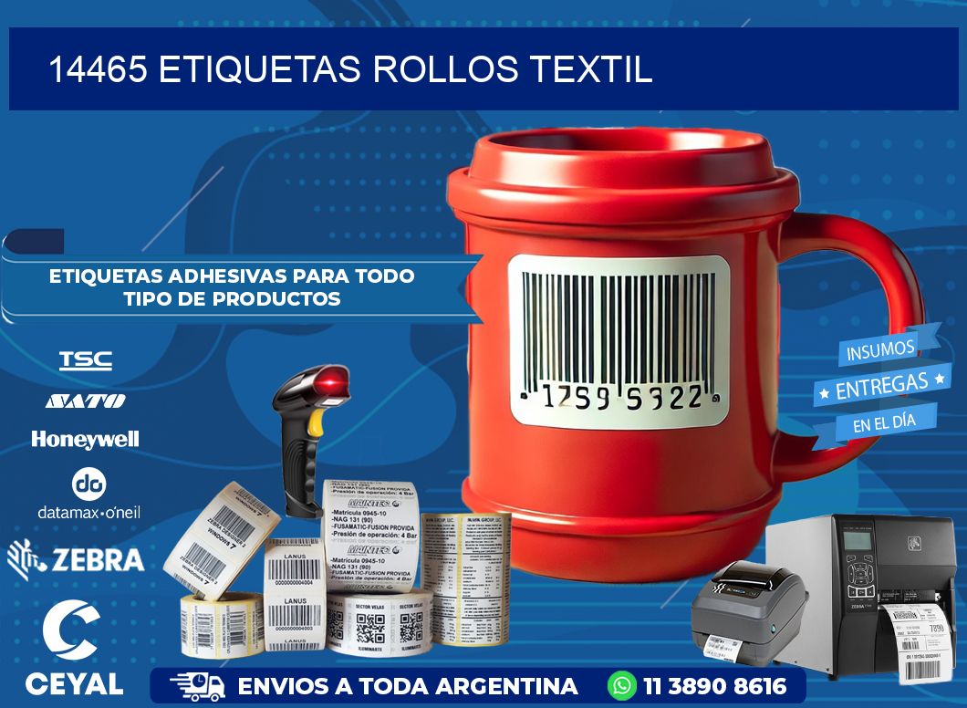 14465 etiquetas rollos TEXTIL