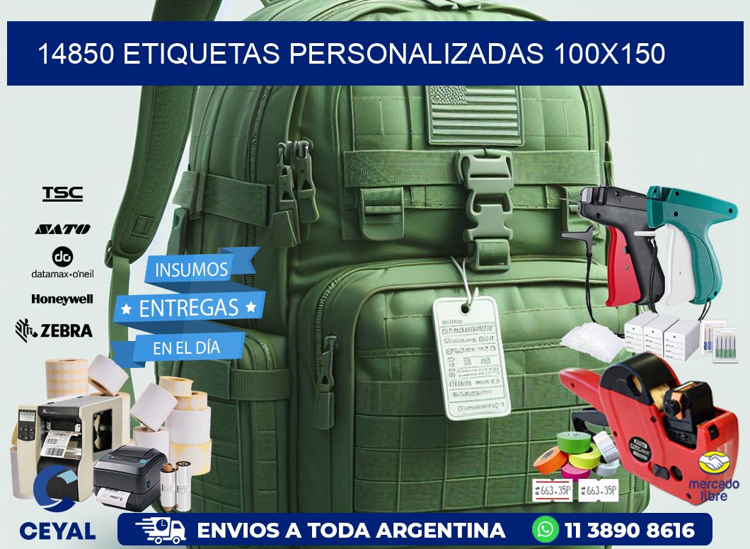 14850 Etiquetas personalizadas 100x150