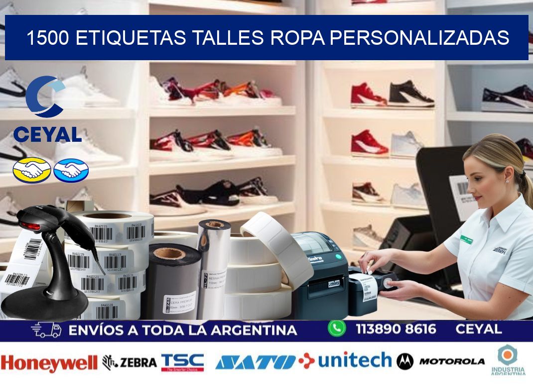 1500 ETIQUETAS TALLES ROPA PERSONALIZADAS