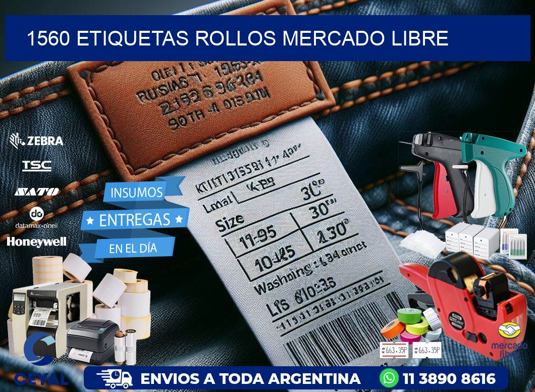 1560 etiquetas rollos MERCADO LIBRE