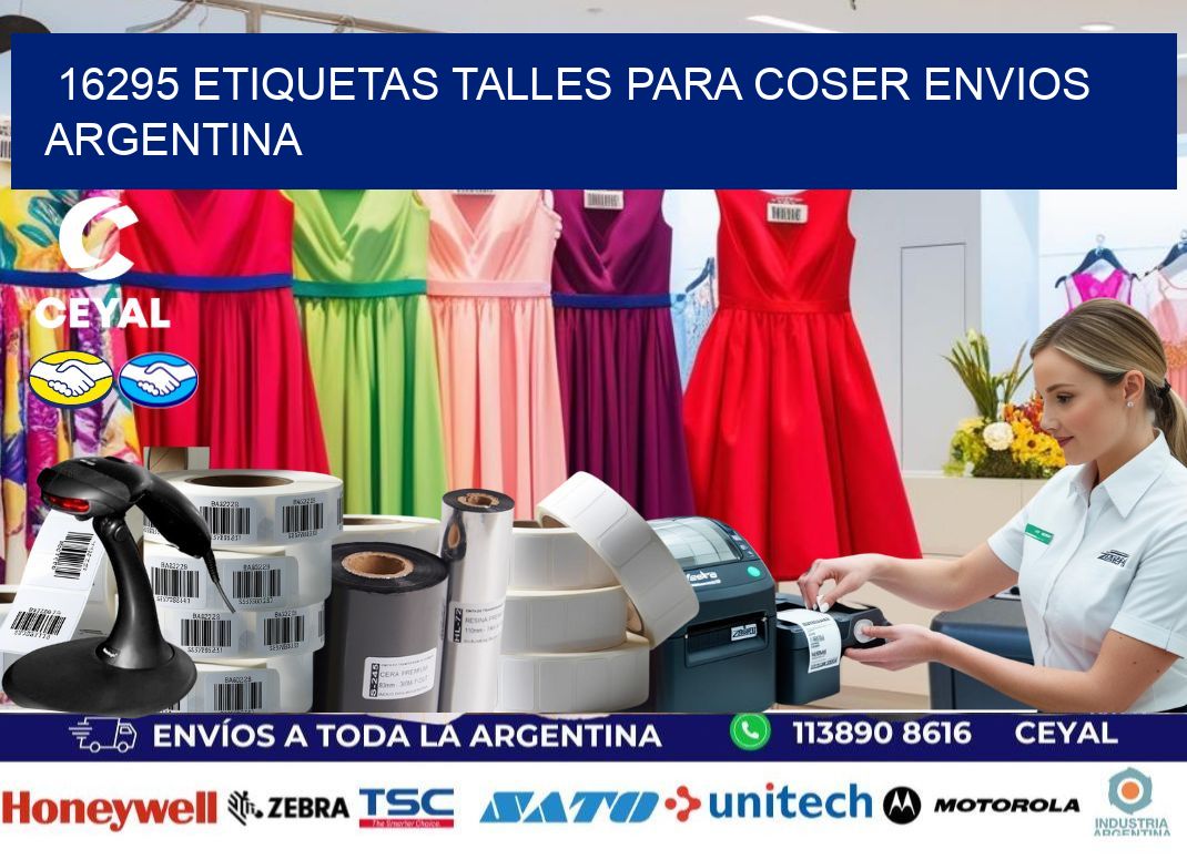 16295 ETIQUETAS TALLES PARA COSER ENVIOS ARGENTINA
