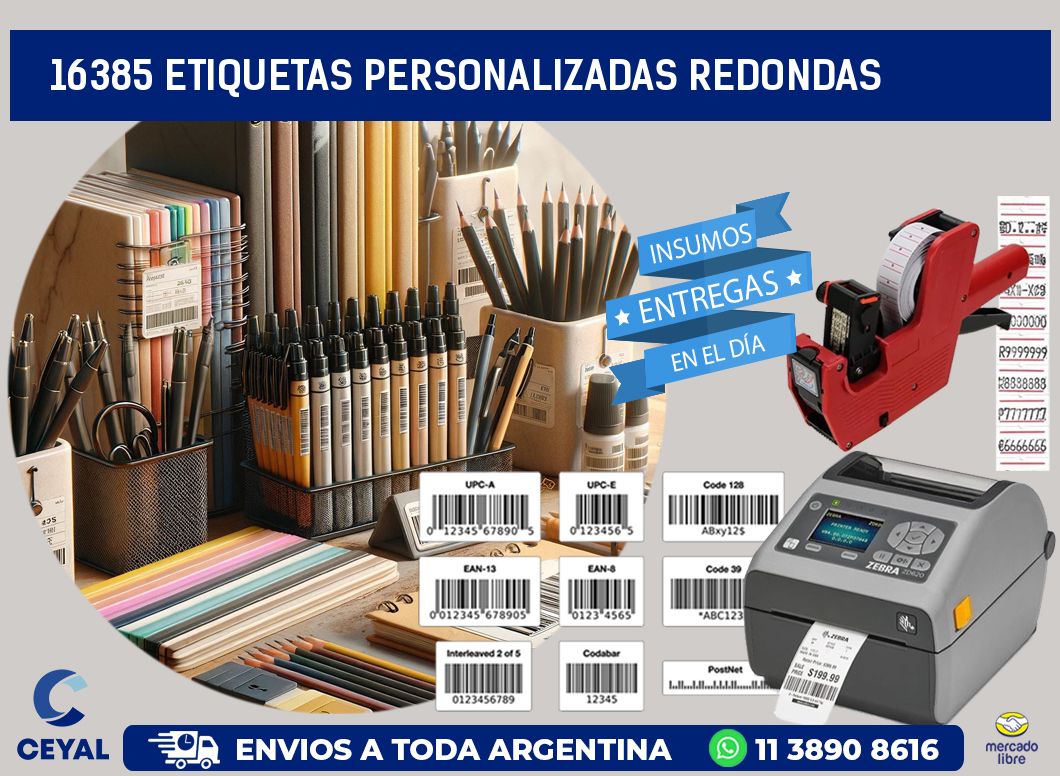 16385 Etiquetas personalizadas redondas