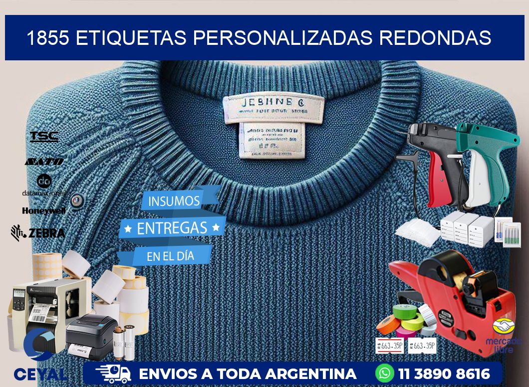 1855 Etiquetas personalizadas redondas
