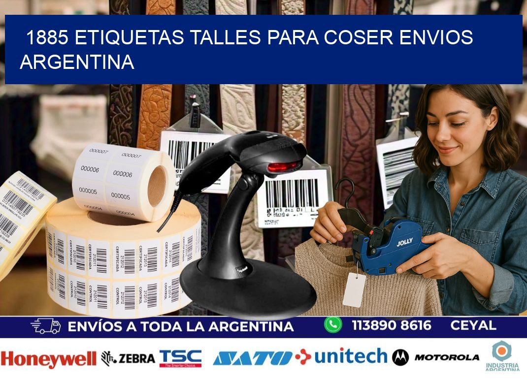 1885 ETIQUETAS TALLES PARA COSER ENVIOS ARGENTINA