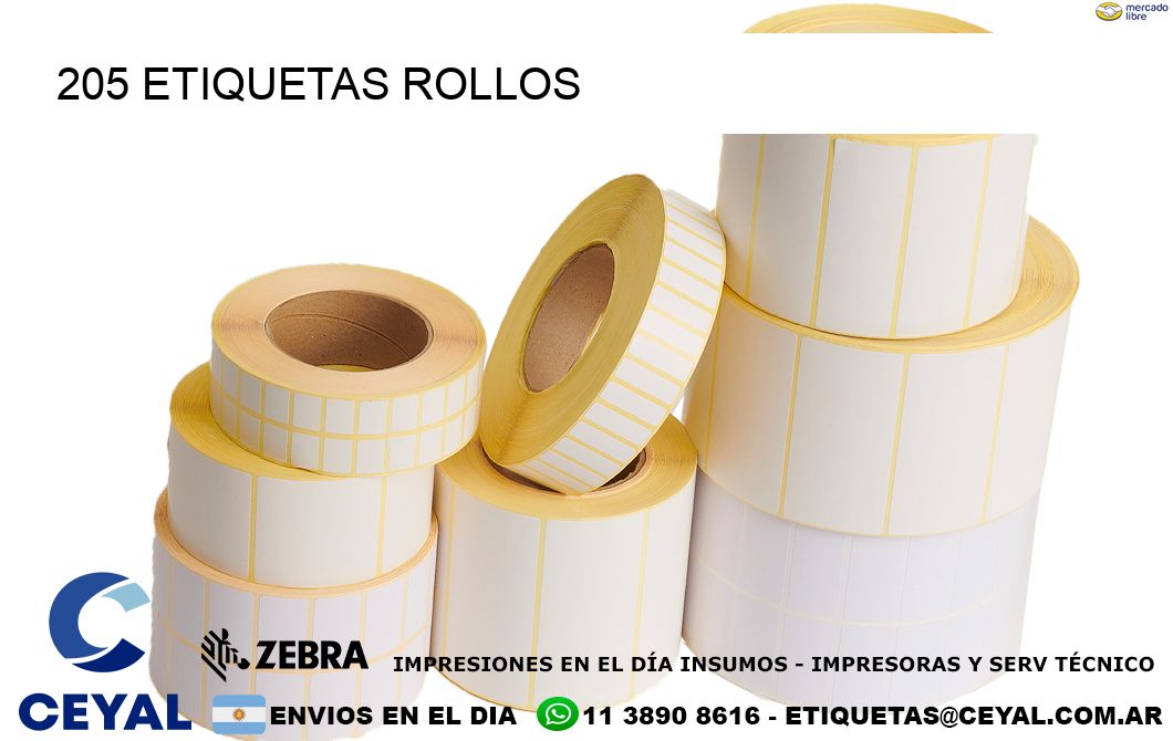 205 etiquetas rollos