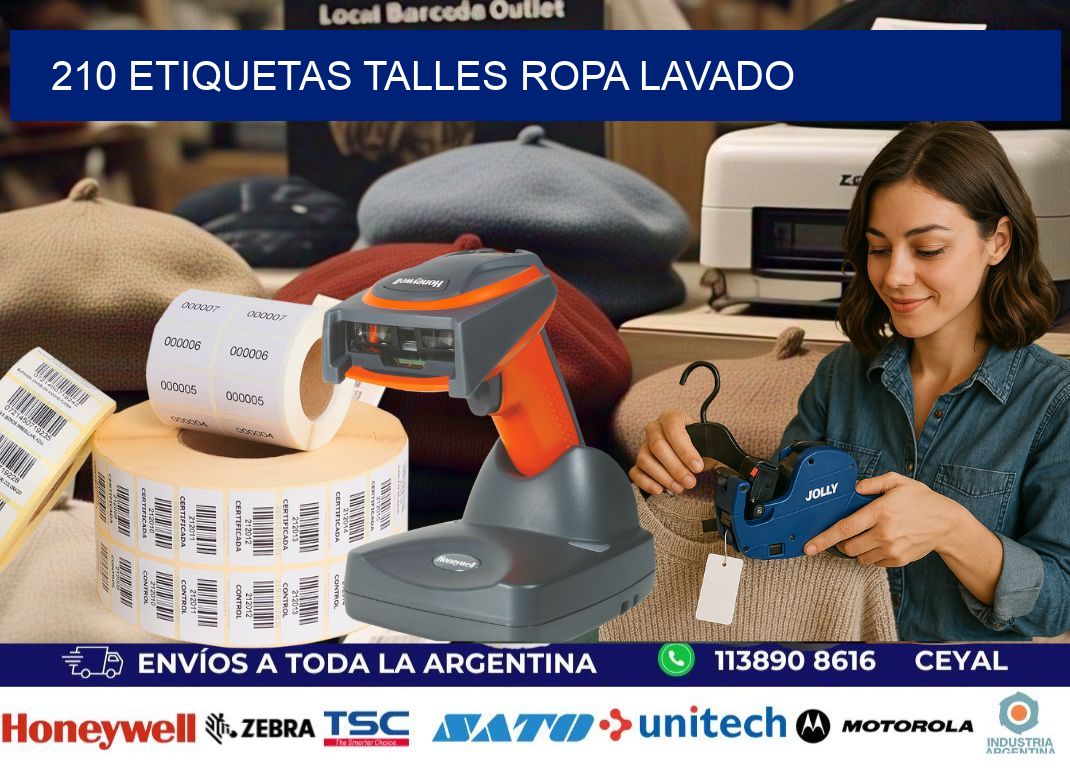 210 ETIQUETAS TALLES ROPA LAVADO