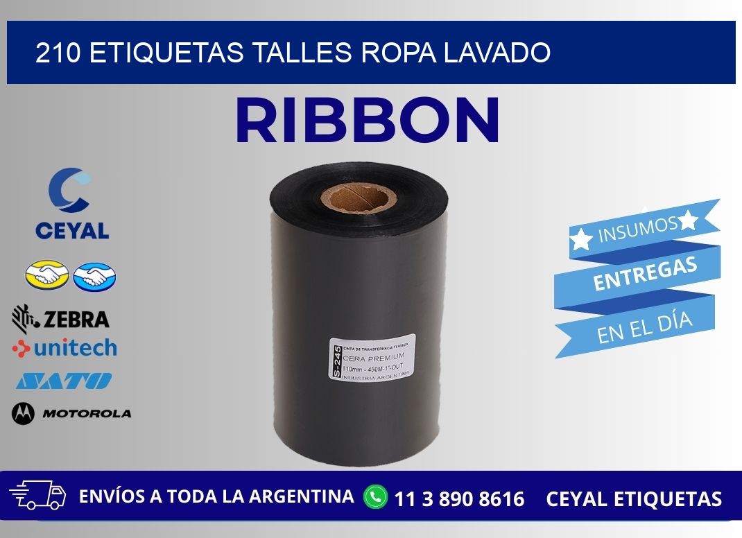 210 ETIQUETAS TALLES ROPA LAVADO