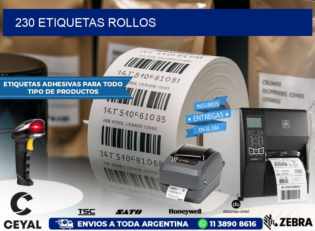 230 etiquetas rollos
