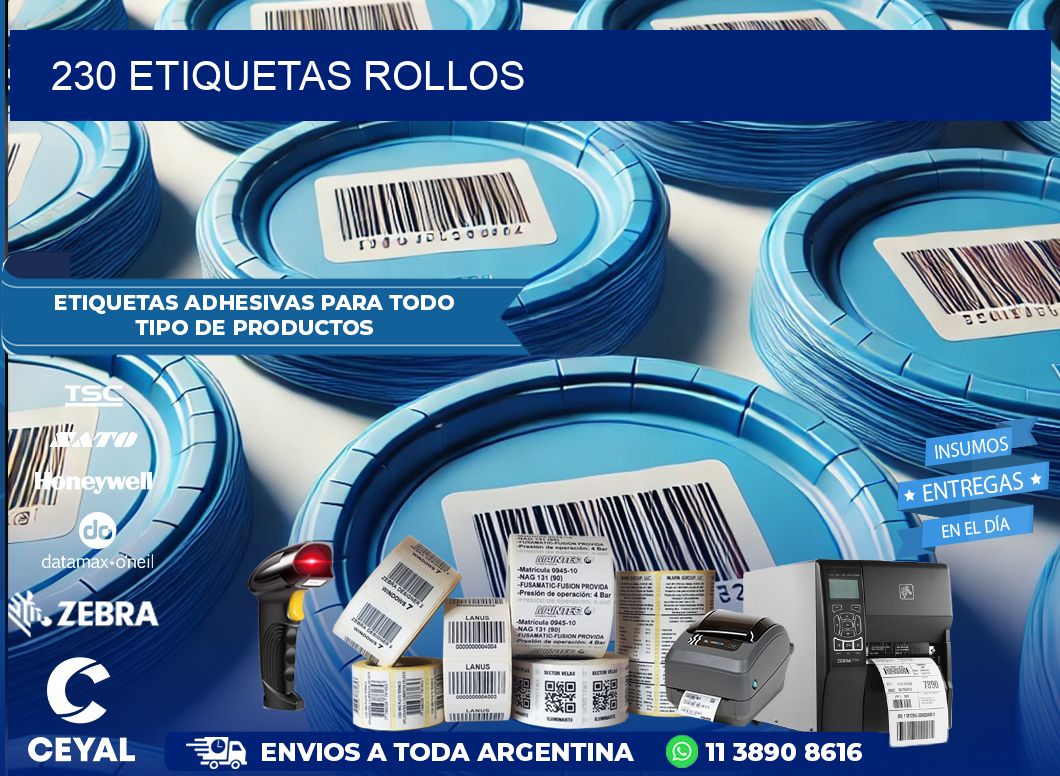 230 etiquetas rollos