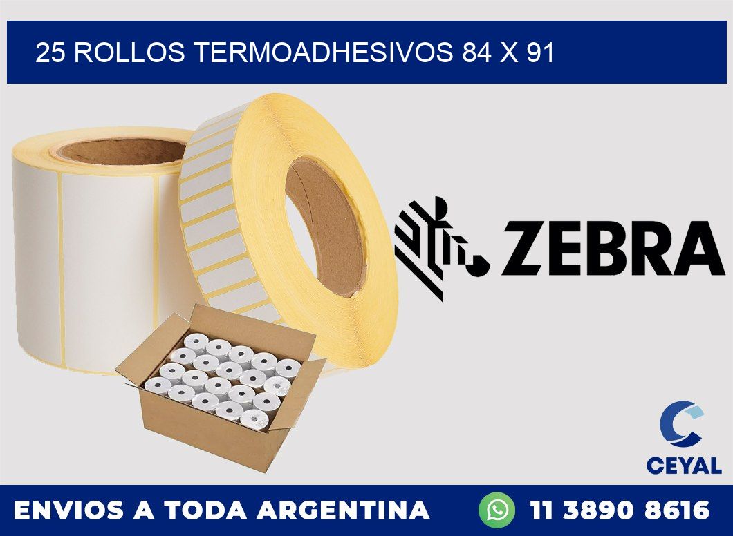 25 ROLLOS TERMOADHESIVOS 84 x 91