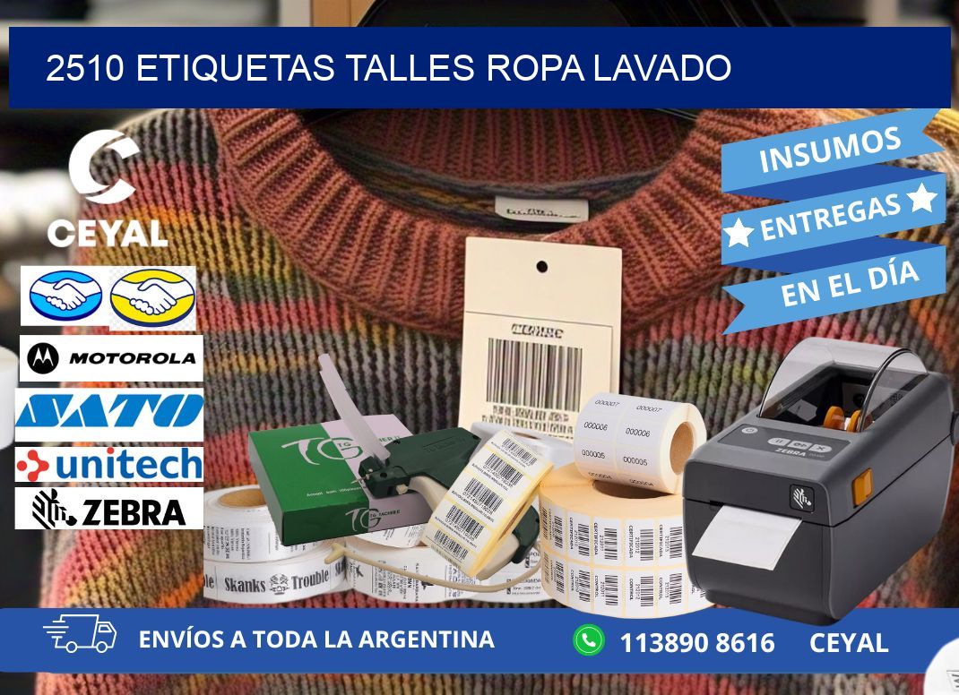 2510 ETIQUETAS TALLES ROPA LAVADO