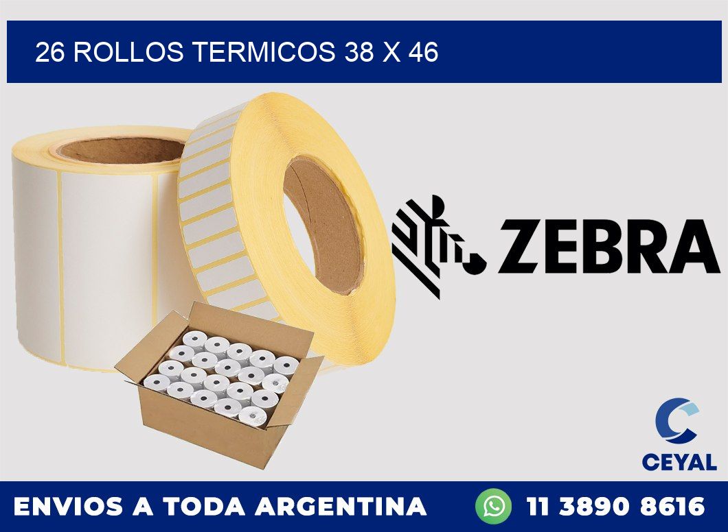 26 ROLLOS TERMICOS 38 x 46