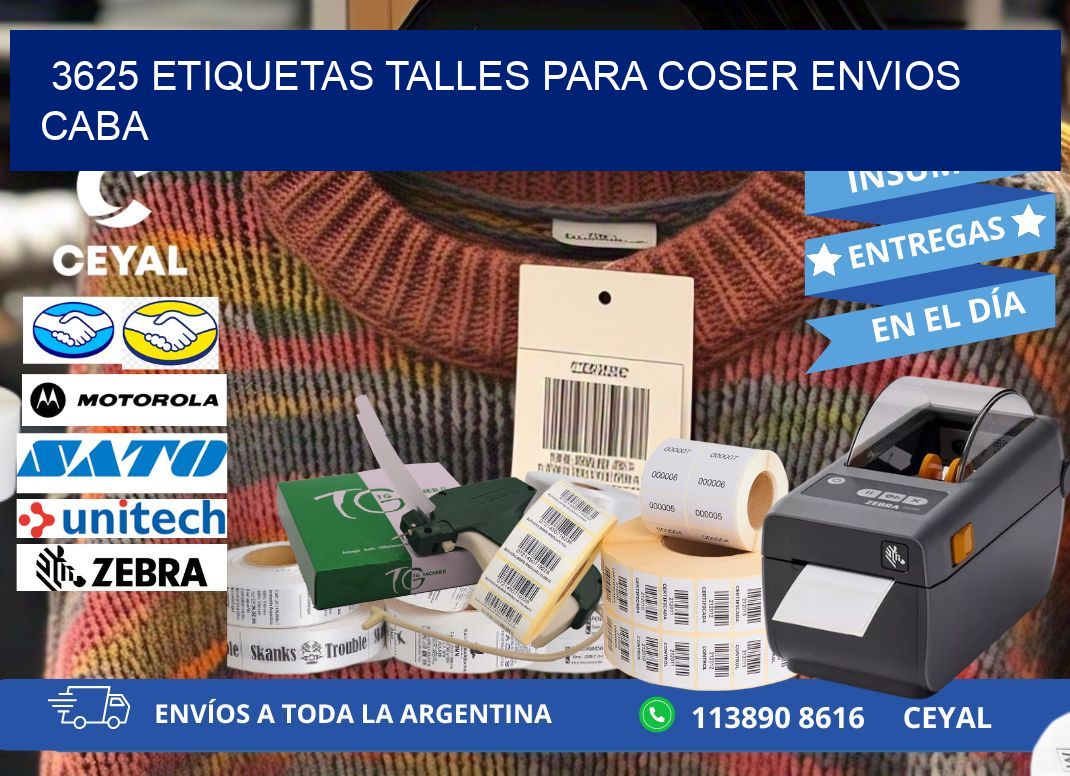 3625 ETIQUETAS TALLES PARA COSER ENVIOS CABA