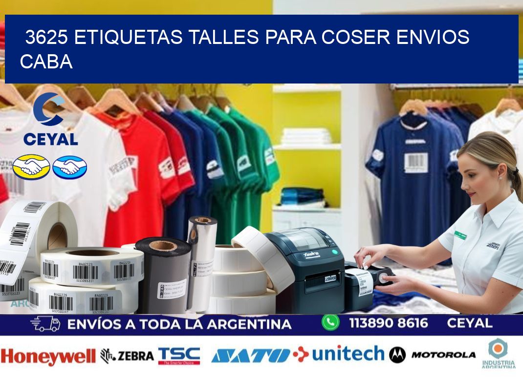 3625 ETIQUETAS TALLES PARA COSER ENVIOS CABA