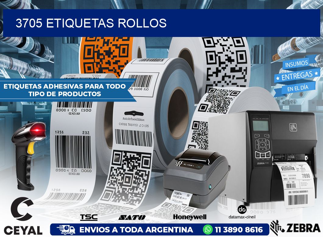 3705 etiquetas rollos