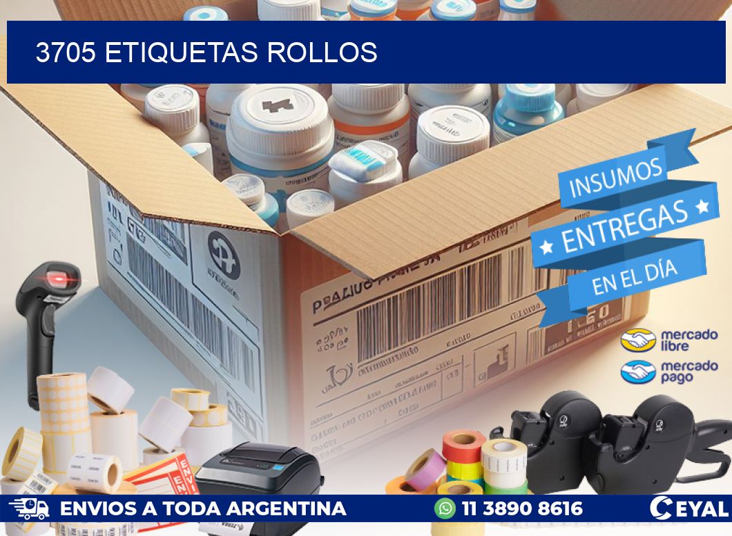 3705 etiquetas rollos