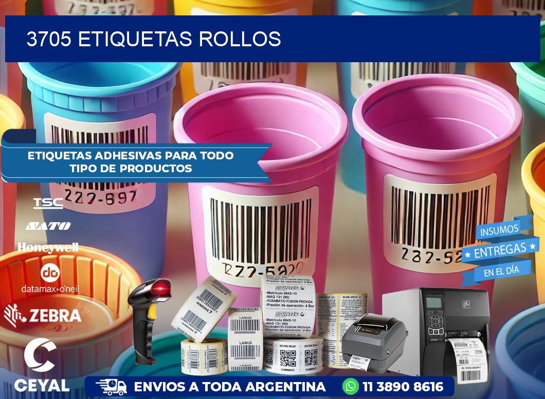 3705 etiquetas rollos