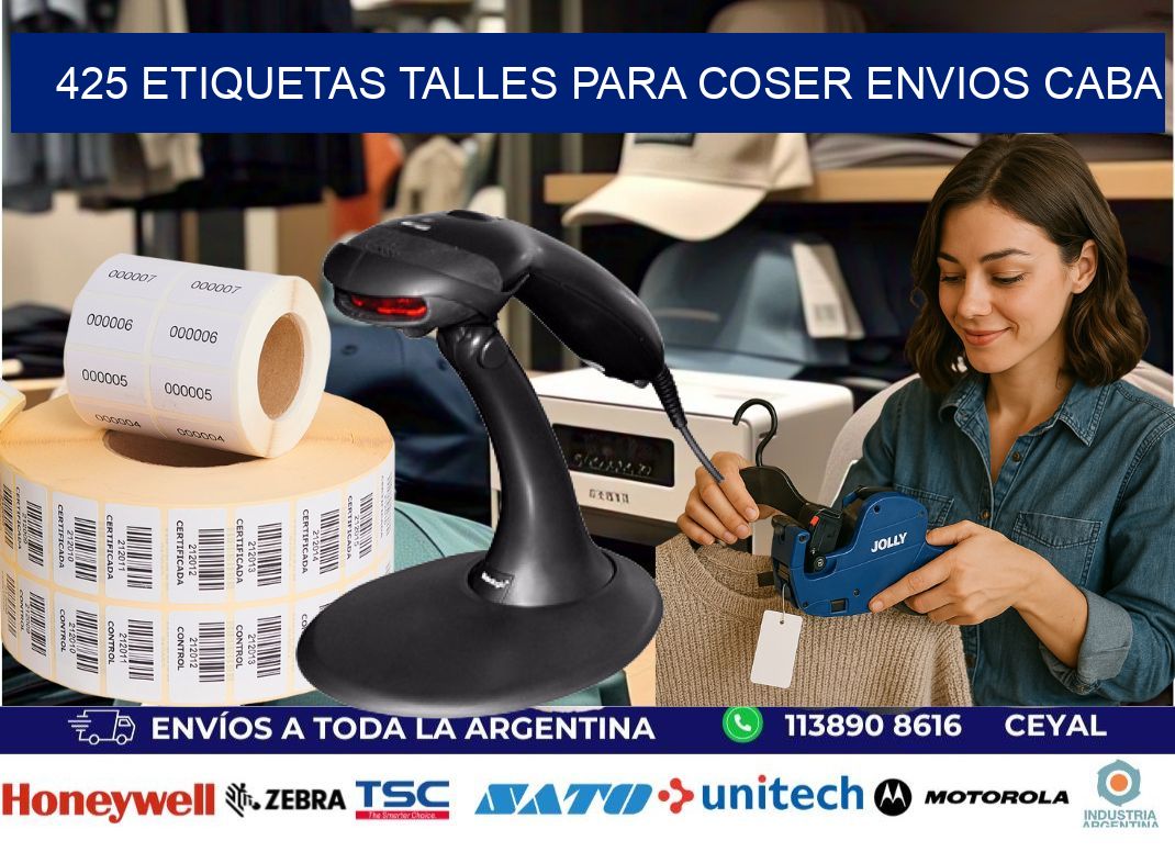 425 ETIQUETAS TALLES PARA COSER ENVIOS CABA