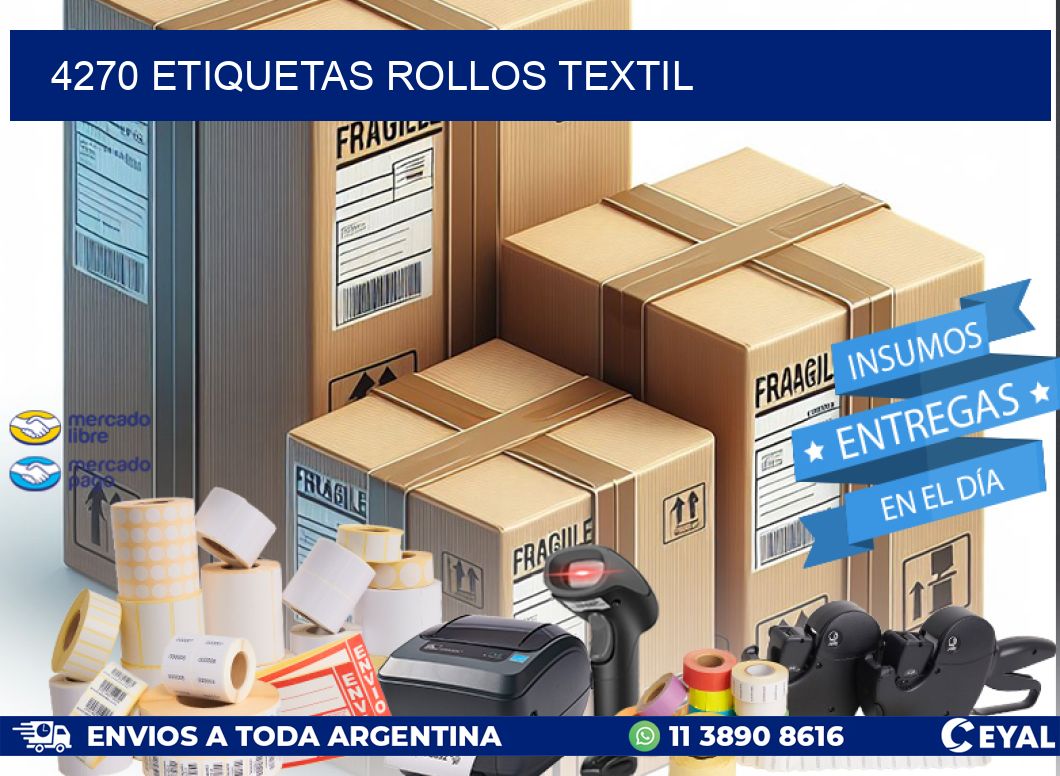 4270 etiquetas rollos TEXTIL