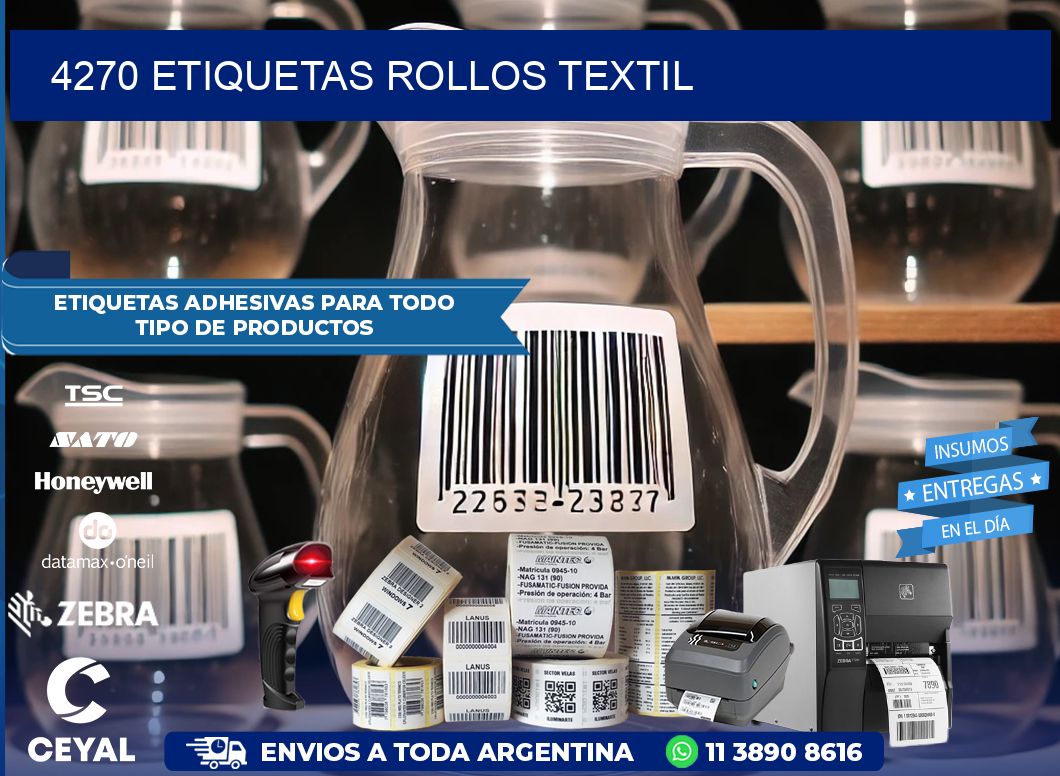 4270 etiquetas rollos TEXTIL