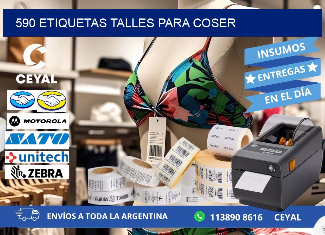 590 ETIQUETAS TALLES PARA COSER