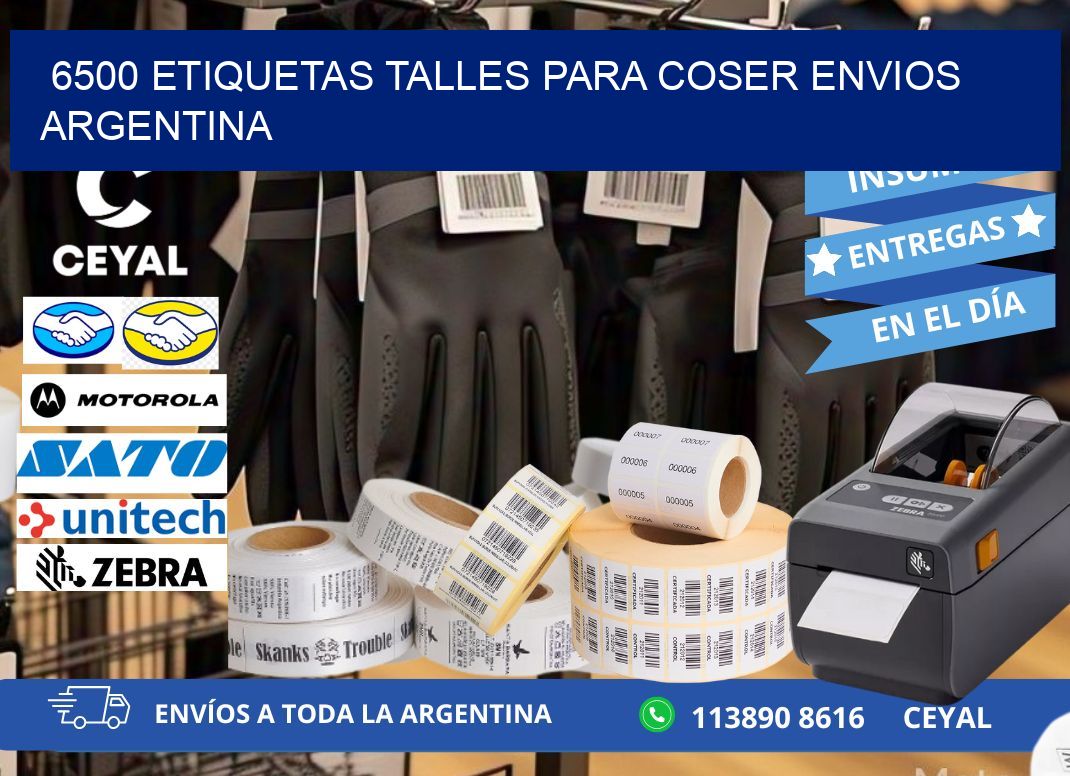 6500 ETIQUETAS TALLES PARA COSER ENVIOS ARGENTINA