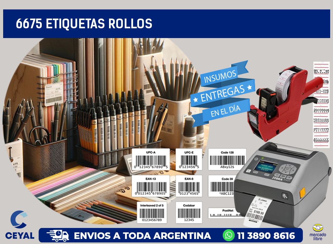 6675 etiquetas rollos