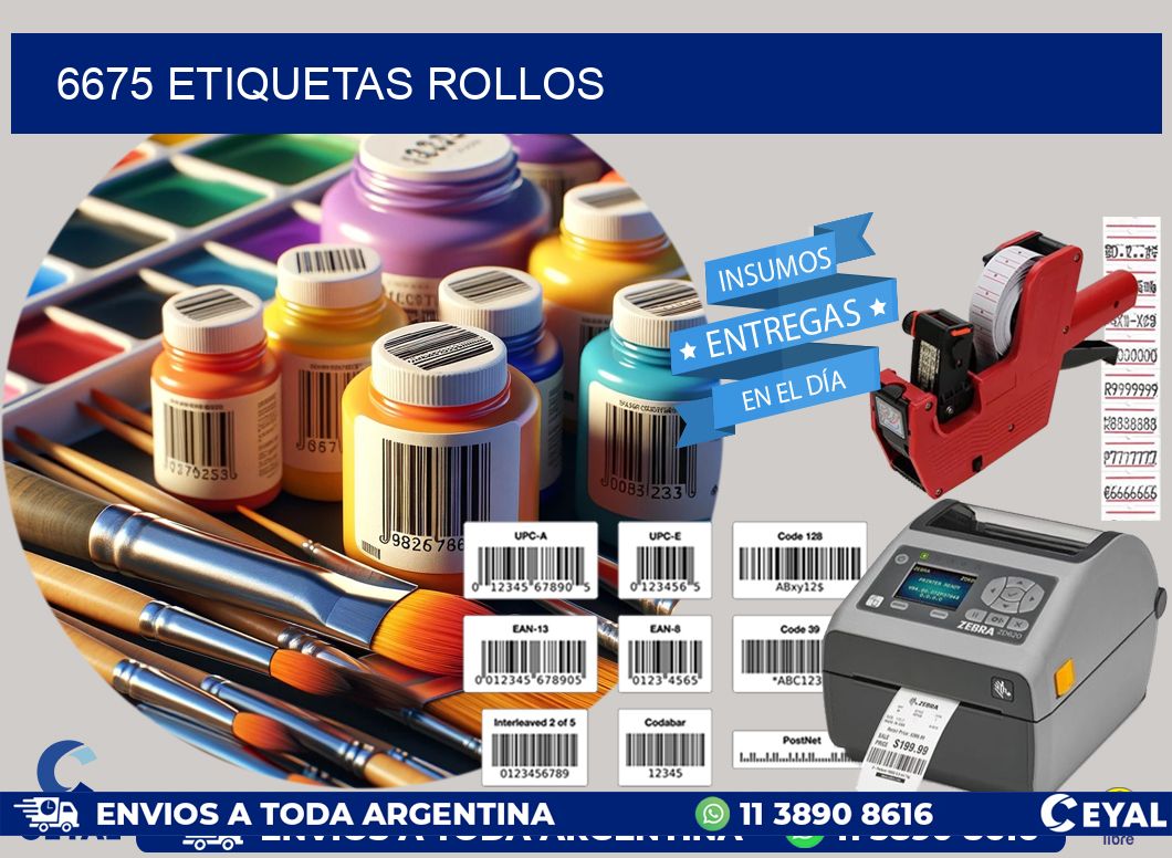 6675 etiquetas rollos