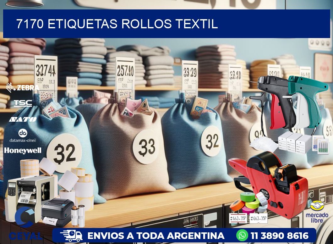 7170 etiquetas rollos TEXTIL