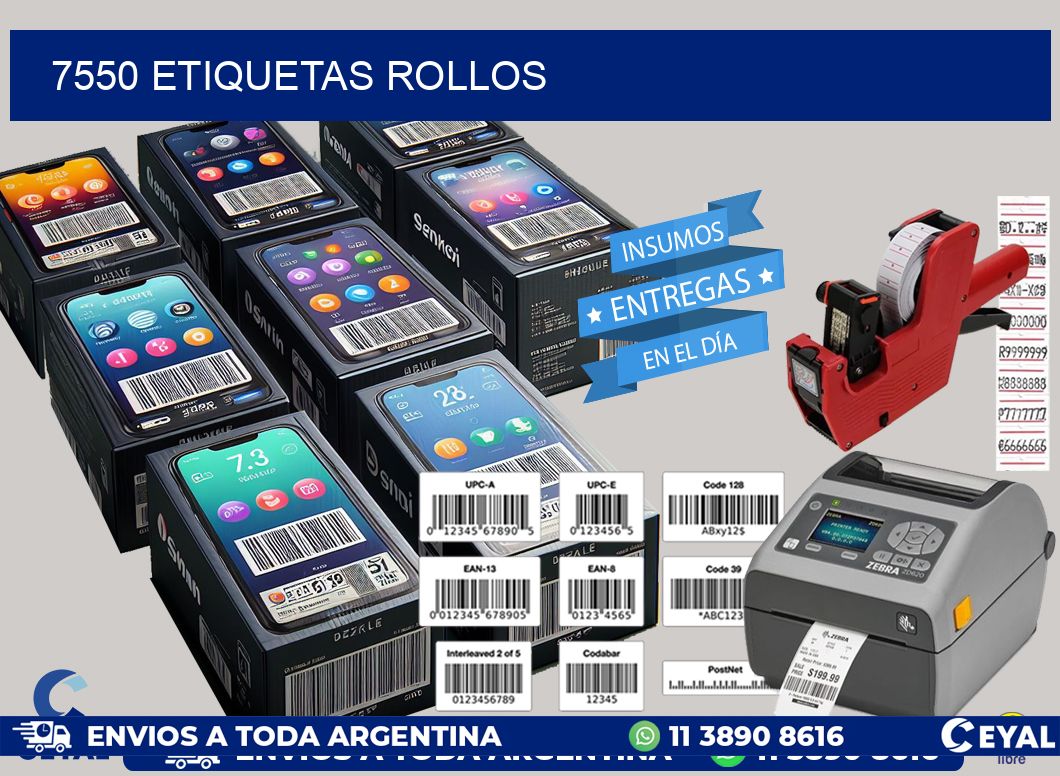 7550 Etiquetas rollos