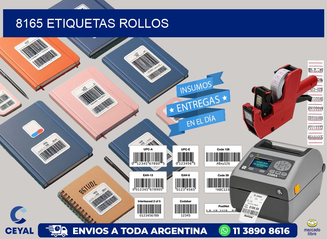 8165 etiquetas rollos
