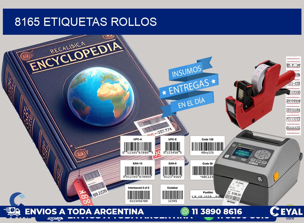 8165 etiquetas rollos