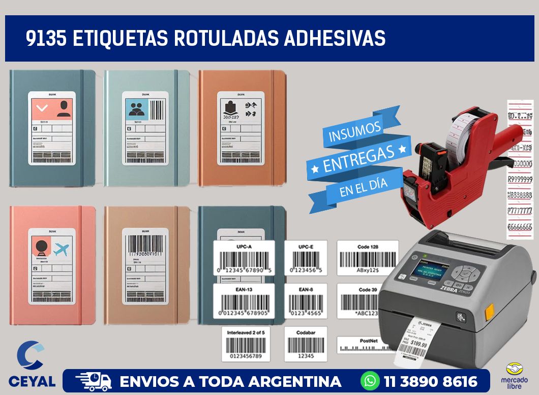 9135 etiquetas rotuladas adhesivas