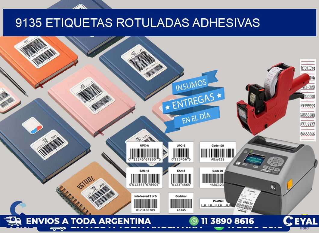 9135 etiquetas rotuladas adhesivas