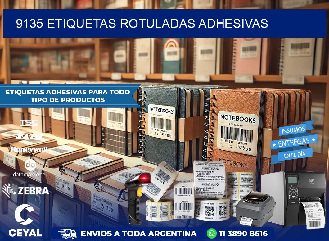 9135 etiquetas rotuladas adhesivas