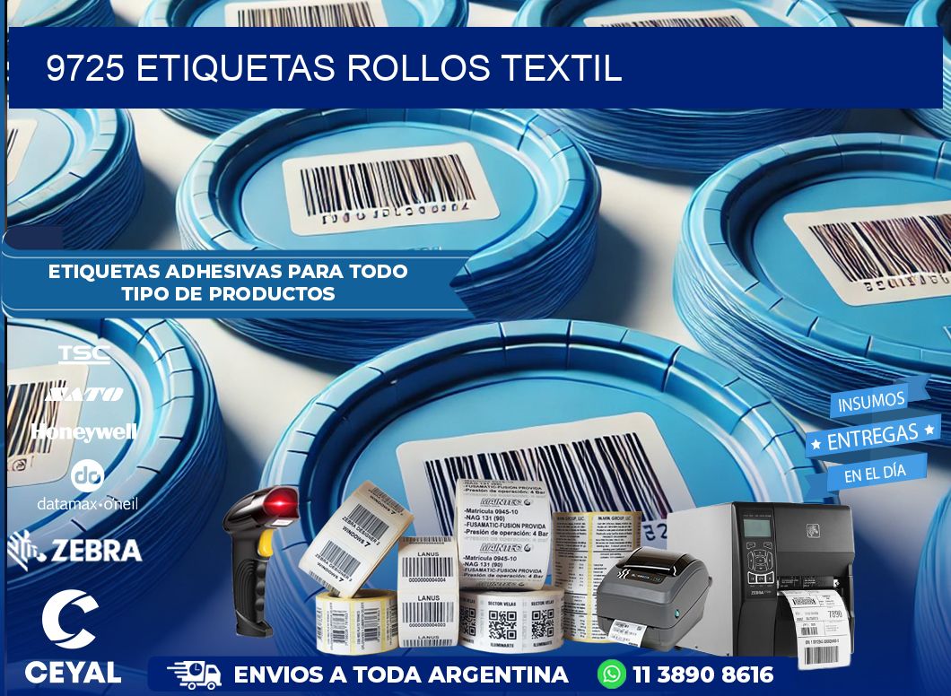 9725 etiquetas rollos TEXTIL