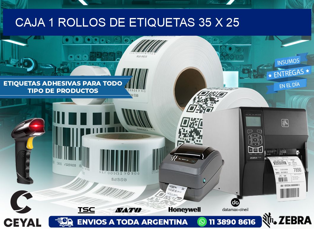 CAJA 1 ROLLOS DE ETIQUETAS 35 x 25