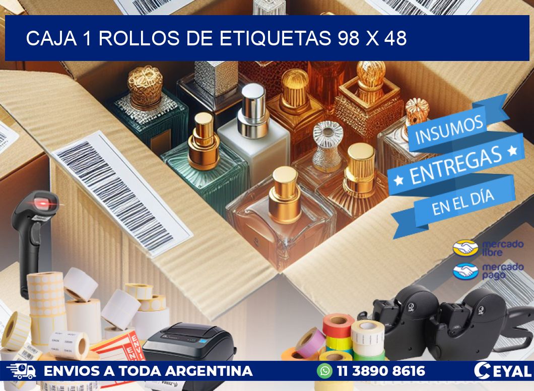 CAJA 1 ROLLOS DE ETIQUETAS 98 x 48