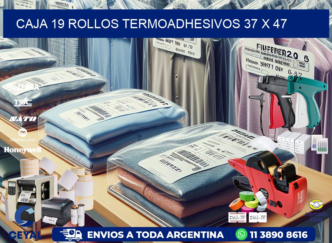CAJA 19 ROLLOS TERMOADHESIVOS 37 x 47