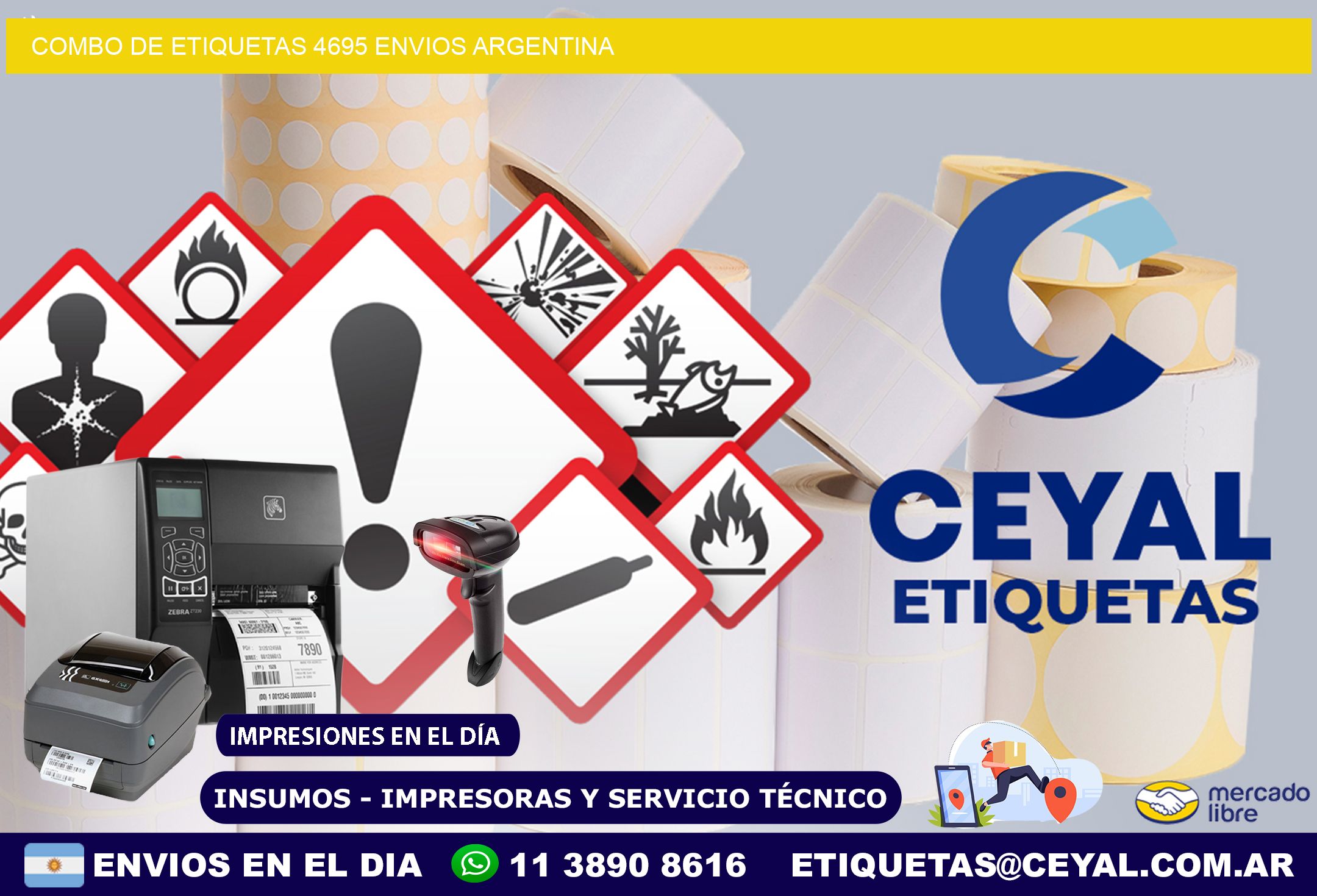 Combo de etiquetas 4695 ENVIOS ARGENTINA