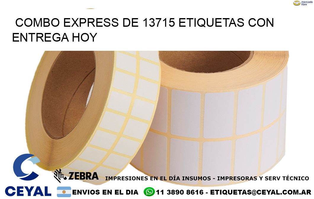 Combo express de 13715 etiquetas con entrega hoy