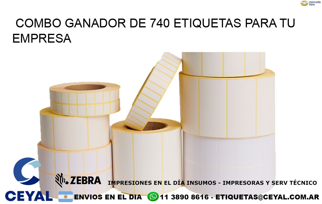 Combo ganador de 740 etiquetas para tu empresa