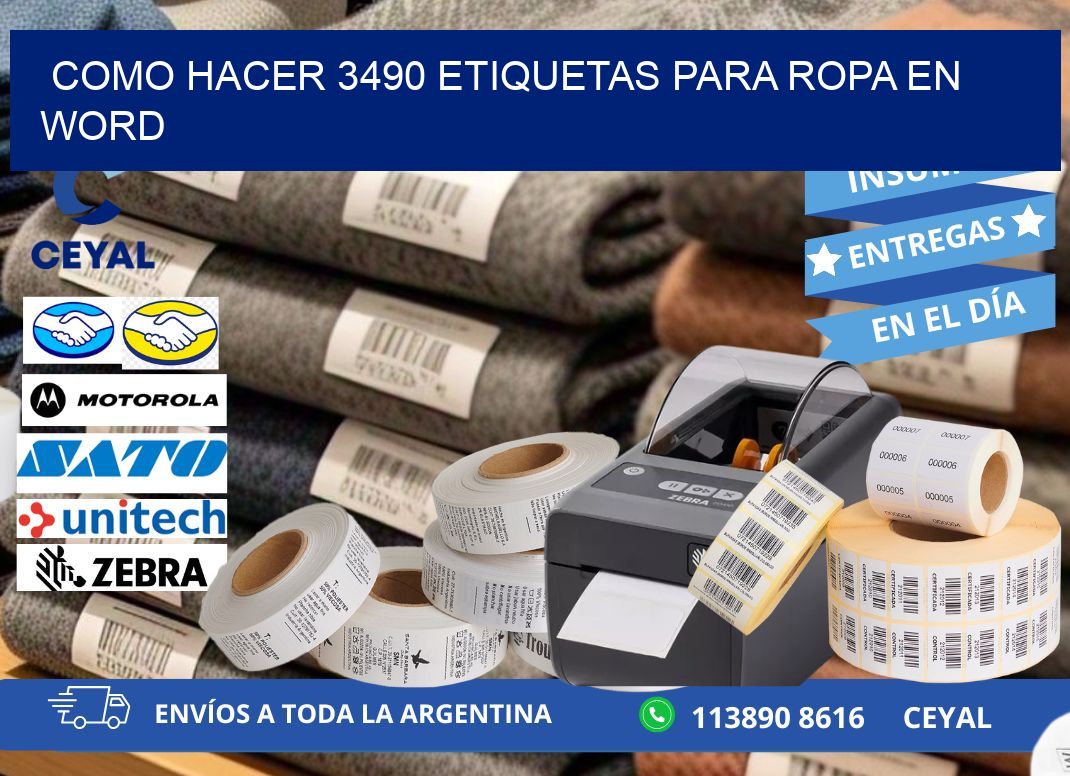 Como hacer 3490 etiquetas para ropa en Word