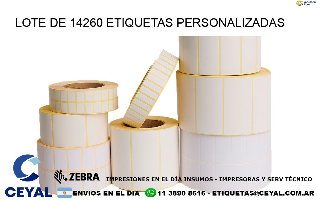 Lote de 14260 etiquetas personalizadas